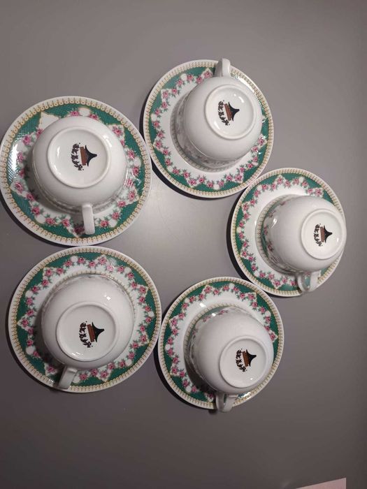 Conjunto de 5 Chávenas + Pires – Porcelana Chinesa