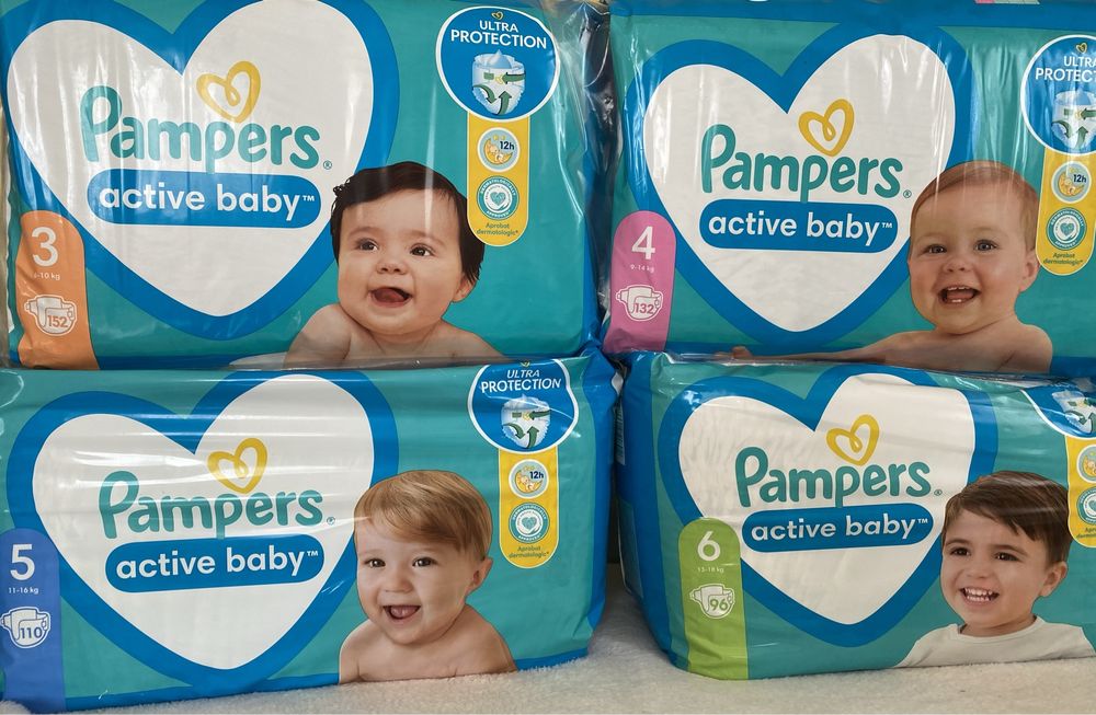 Памперси Pampers active baby 3 , 4 , 5 , 6