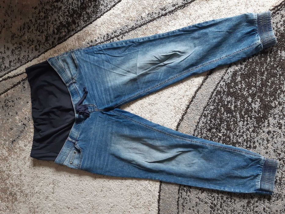 Jeansy ciążowe, jogger z bawełny organicznej