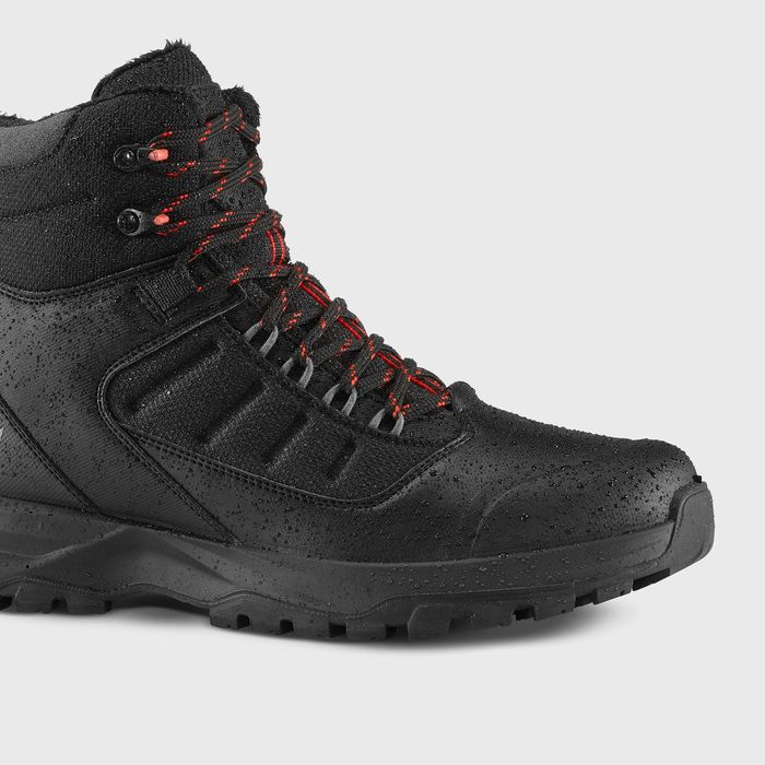 Calçado de caminhada quentes e impermeáveis homem, MH500 Preto