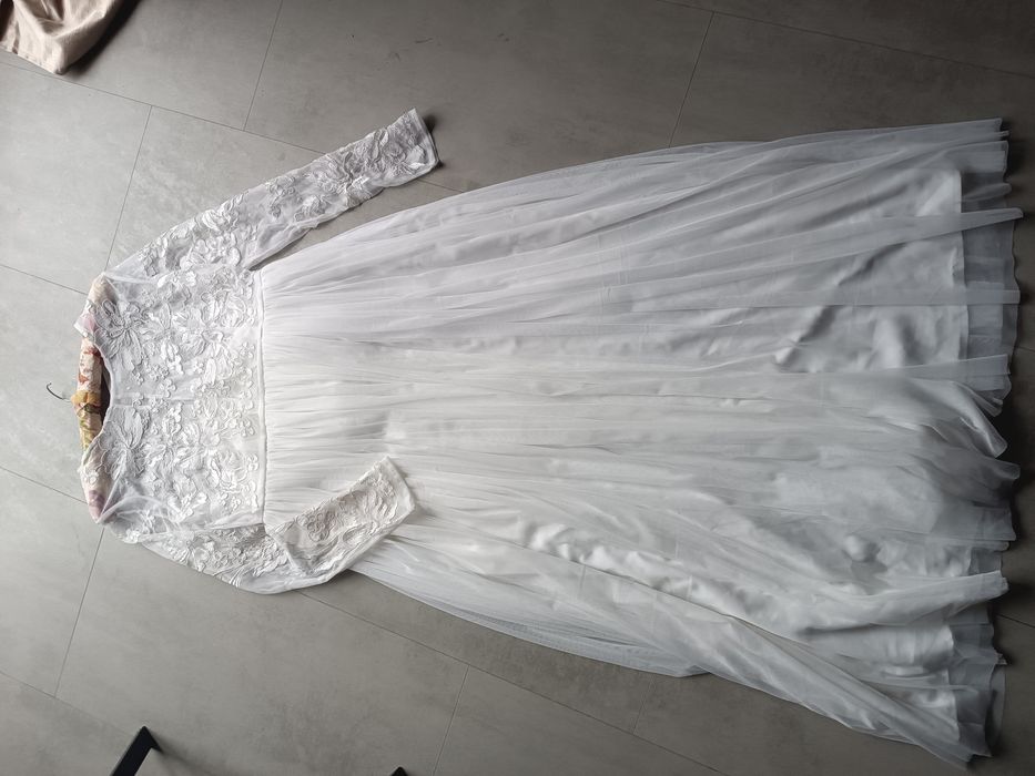ASOS,Suknia ślubna,tiul,koronka,r 40