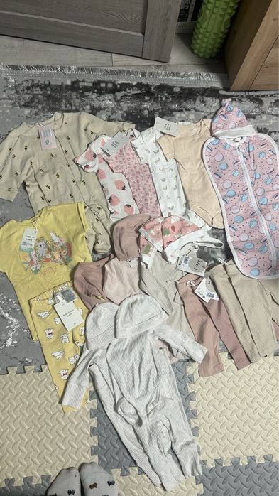 Речі для немовля нові з біркою, лот речей на дівчинку, речі 56-70 розм