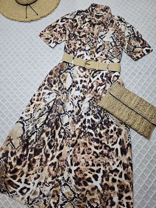 Леопардовое платье рубашка от Karen Millen р. м