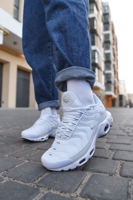 Кросівки Кроссовки Nike Air Max TN White Grey Белый Серый Білий Сірий Кросовки повсякденні