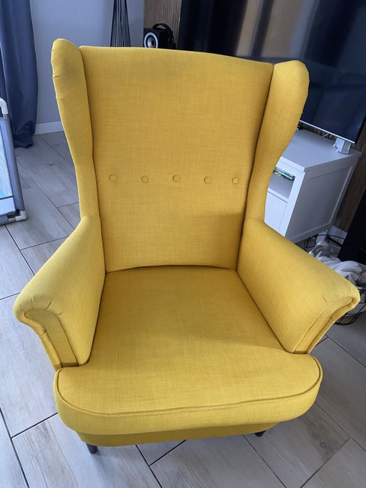 Zestaw 2 fotele uszak + podnóżek IKEA Strandmon