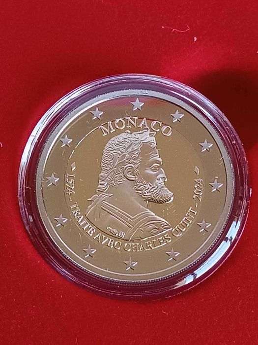 2€ Mónaco 2024 Proof 500º Aniv. do Tratado de Burgos com Carlos V
