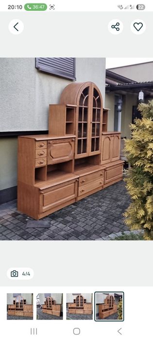 Meblościanka dębowa z barkiem