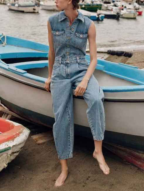 Zara Z1975 kombinezon jeansowy 36 S balloon J221