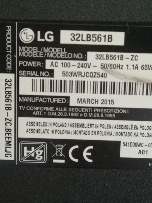 Telewizor LG 32" LED 32LB561B