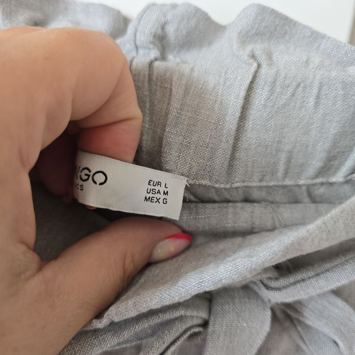 Spodnie mango l 40 linen len bawełna cotton długie materiałowe