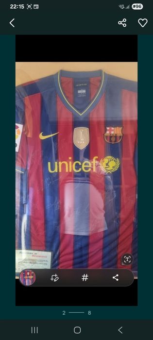 Camisola do  famoso triplete do barcelona  e toda assinada   2009