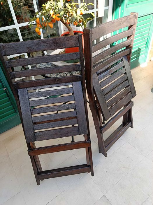 2 Cadeiras Jardim Dobraveis Wengue