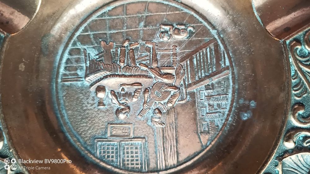 Спичечник и пепельницы медь Швеция