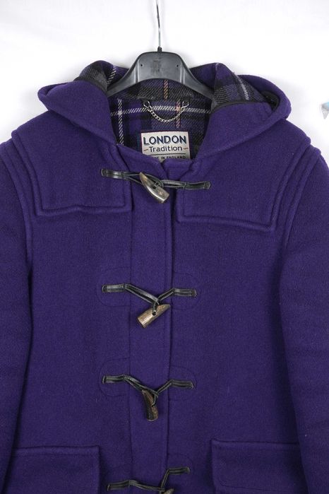 Fioletowa budrysówka damska płaszcz wełna London Tradition S