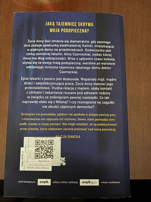 Ksiażka Podopieczna Alicja Sinicka