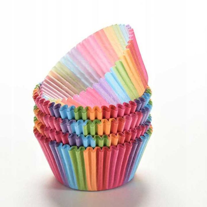 Foremki do babeczek muffinki papierowe muffinek tęcza 7cm 100szt