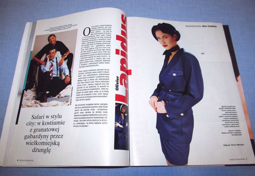 Burda International Wiosna 1995 wykroje Vintage