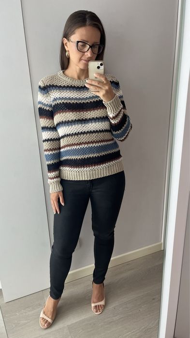 Weekend Max Mara sweter w paski 100% len