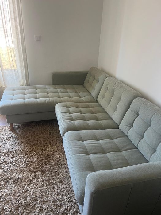 Sofá chaise longue verde Ikea