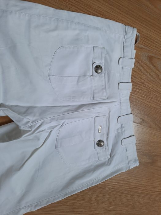 Spodnie damskie rybaczki białe lato Tiffi S