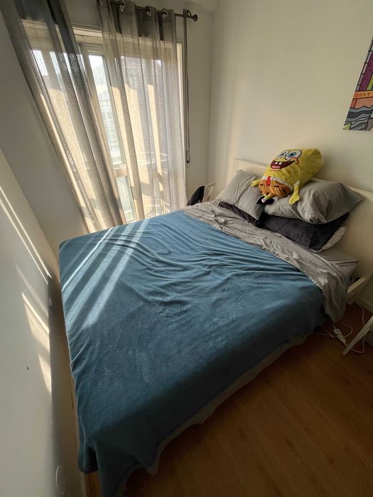 cama de casal com cabiçeira e colchão 160x200 como nova