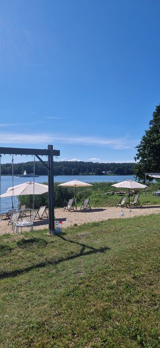 Domek Mikołajki z własną plażą, pomost, łódka Szary domek Mikołajki