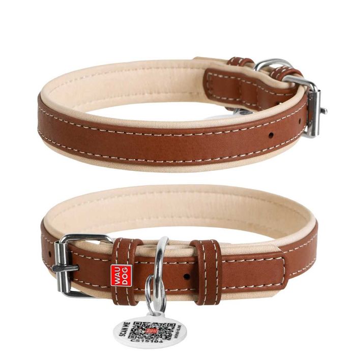 Coleiras Soft Leather WAUDOG - Simples, Picos e Bolas
