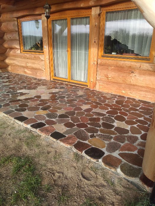 Kamień polny cięty-plastry; tarasy; schody