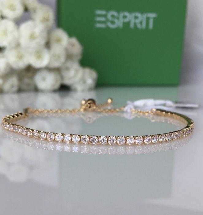Тенісний браслет Esprit, позолота, цирконій