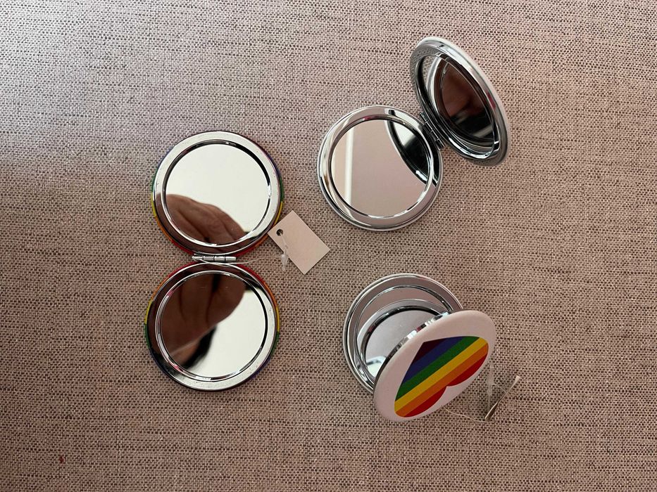 Conjunto de 3 Espelhos de Bolso Duplos - Rainbow