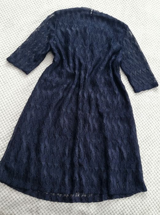 Nowa przepiękna sukienka koktajlowa trapezowa koronkowa impreza r. 38