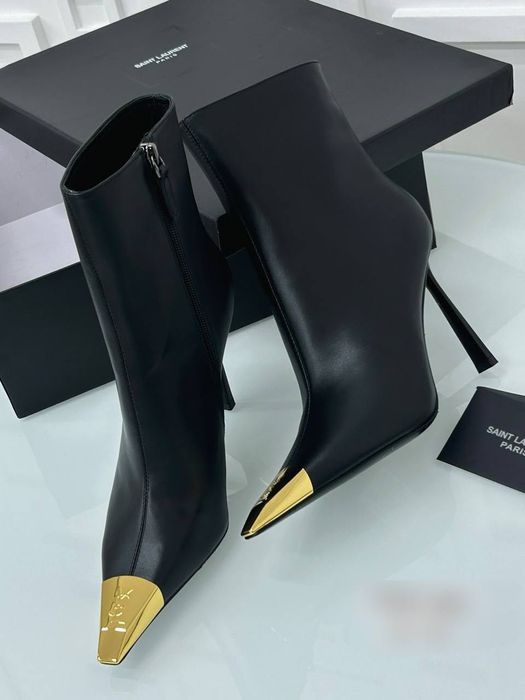 Botki szpilki skórzane jesienne YSL! Skóra naturalna! Premium