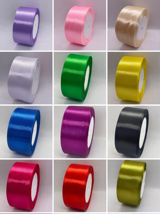 Атласна стрічка 4 см , клей, метелики