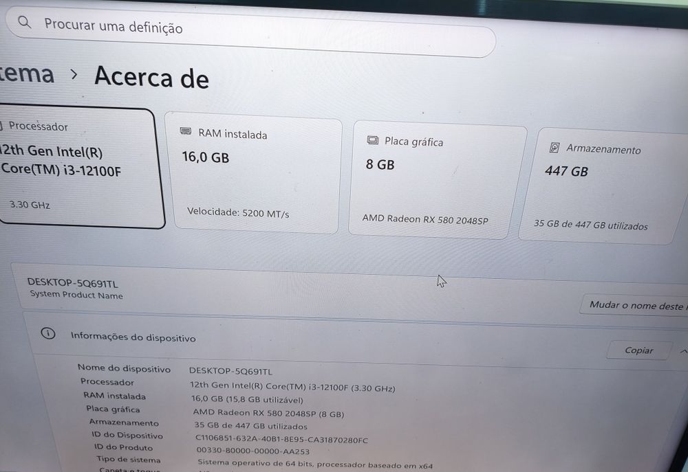 Computador Gaming  i3 - 16GB DDR5