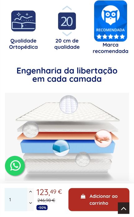 Colchao casal NOVO 190x 140x 20cm