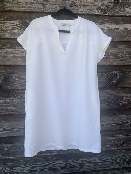 Белое легкое платье (лен вискоза)