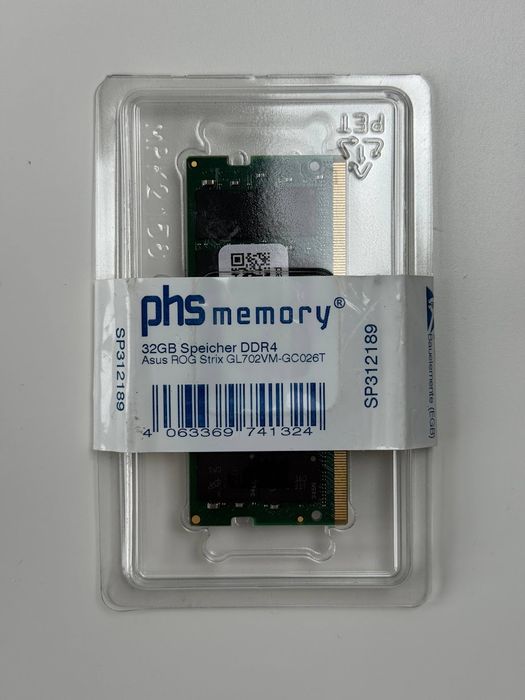 Pamięć RAM PHS-Memory RAM SO-DIMM 32GB 2666MHz CL17 (SP312189), for Asus ROG Strix