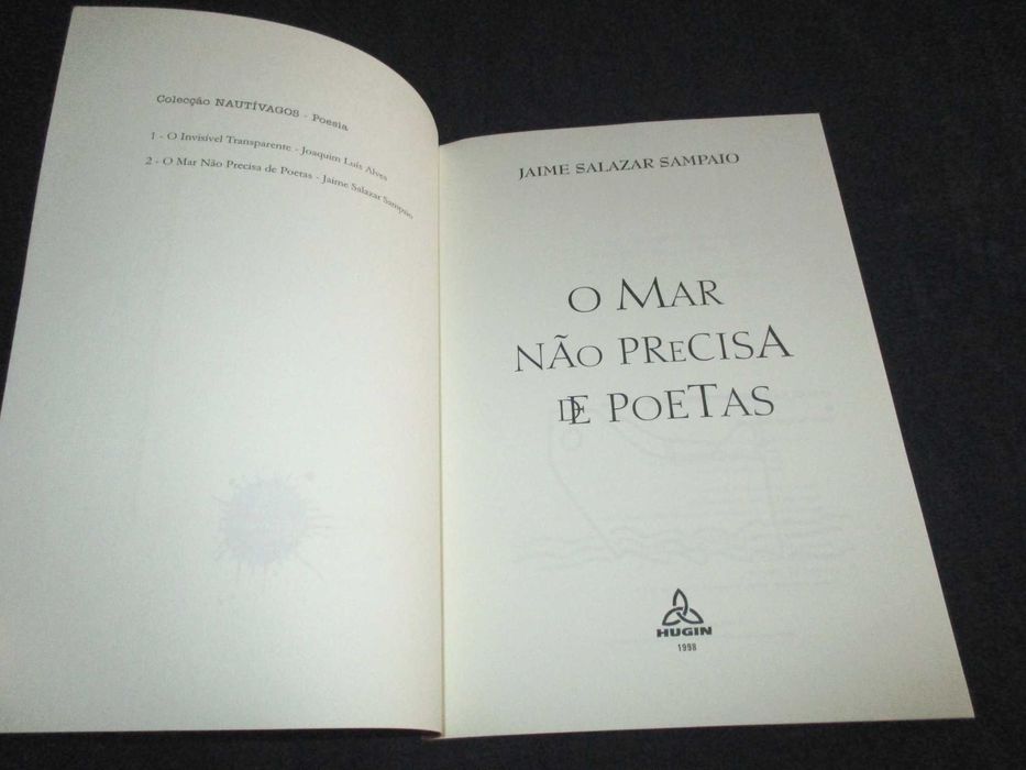 Livro O Mar Não Precisa de Poetas Jaime Salazar Sampaio