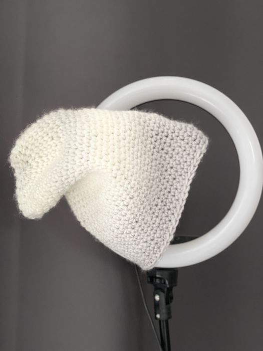 Czapka Boho Smerfetka ręcznie robiona na szydełku Handmade
