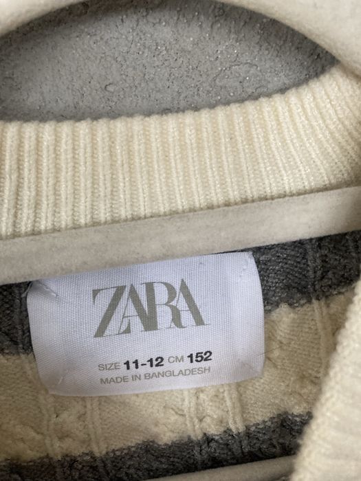 Sweter w paski zara warkocz