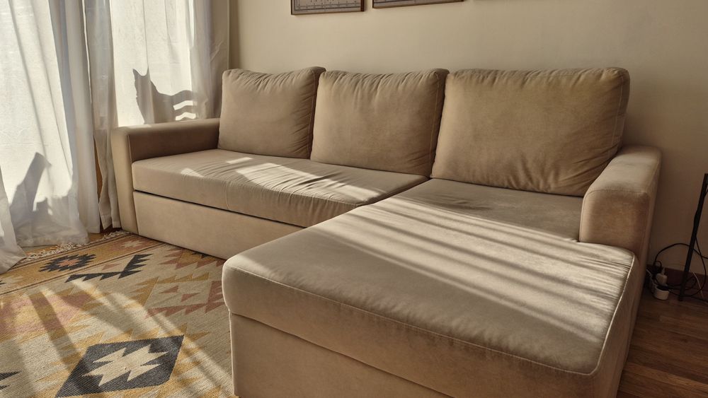 Sofá-cama com tecido anti-gato