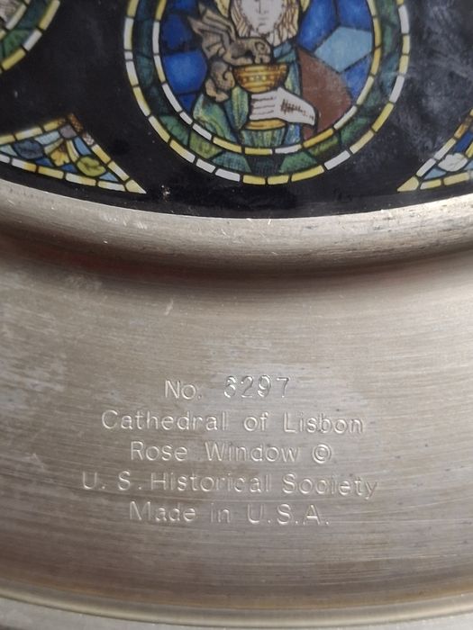 Raro prato vitral Se Catedral Lisboa