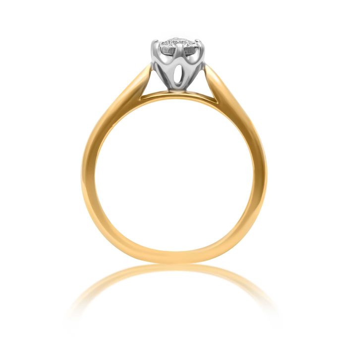 Złoty Pierścionek pr. 585 z Diamentem 0,17 ct