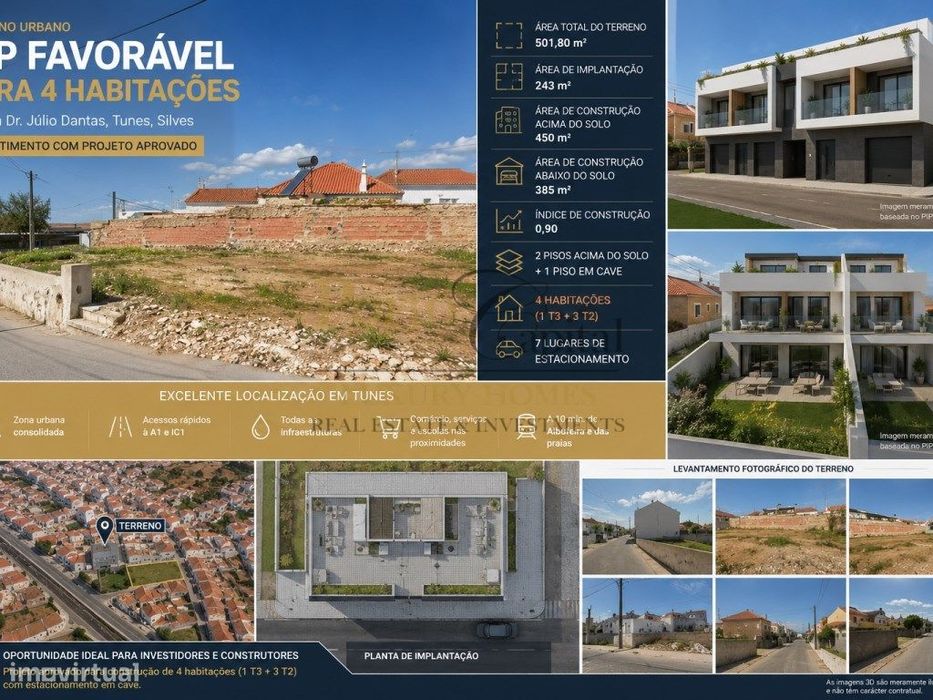 Terreno com PIP Favorável para 4 Habitações em Tunes, Silves
