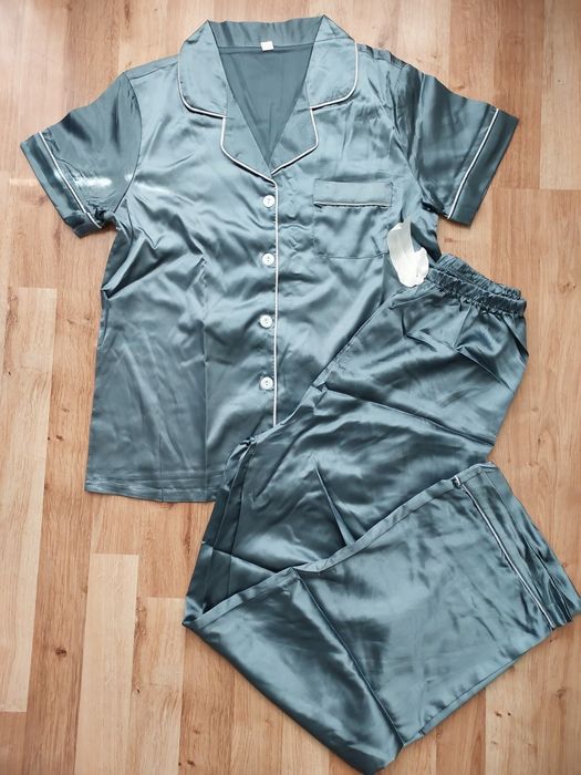 Nowa Piżama S szaro-niebieska 2 el.