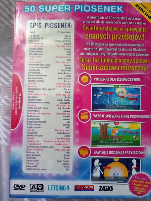 Zestaw Karaoke dla dziewczynek na DVD Nowy