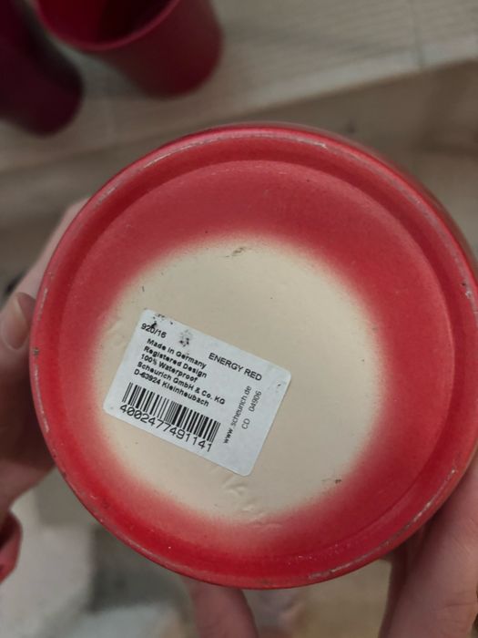 5 czerwonych doniczek ceramika Scheurich