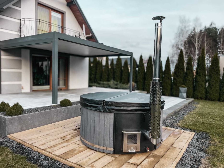 Balia ogrodowa 8 os. | Piec 35kW | Hydromasaż + Aeromasaż | LED