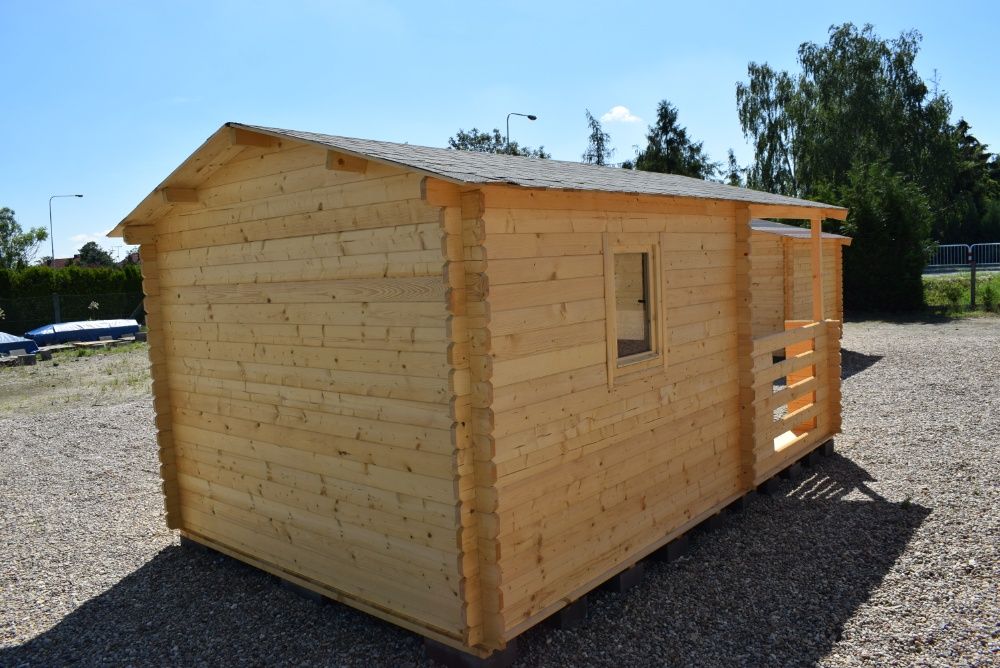 domek letniskowy z tarasem*5x3*15 m2*ogrodowy*domki*balik ścian 34mm
