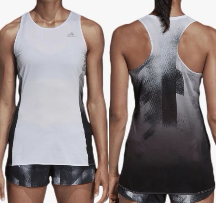 Adidas koszulka krótki rękaw sportowa logowana damska t-shirt S